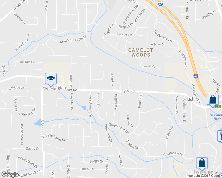 map of restaurants, bars, coffee shops, grocery stores, and more near 800 Linbard Lane in Vestavia Hills