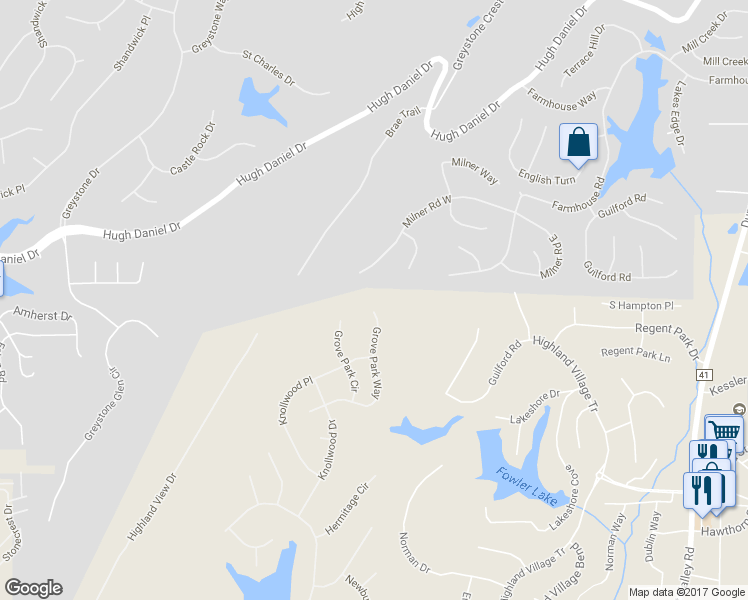 map of restaurants, bars, coffee shops, grocery stores, and more near 2052 Grove Park Way in Birmingham