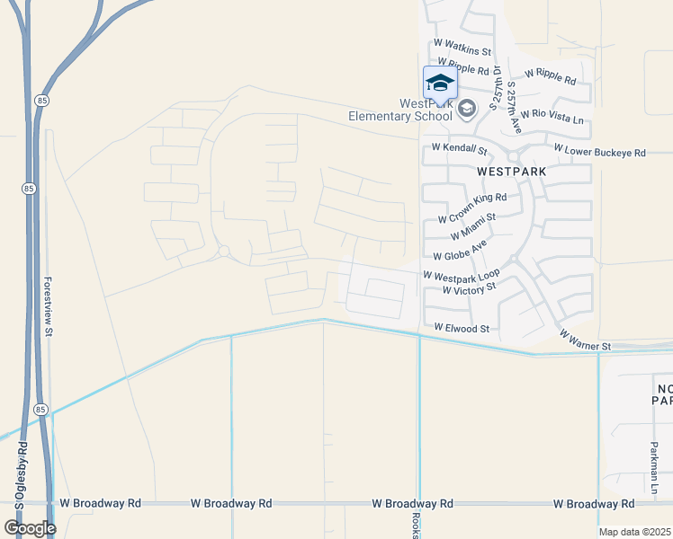 map of restaurants, bars, coffee shops, grocery stores, and more near 26072 West Superior Avenue in Buckeye
