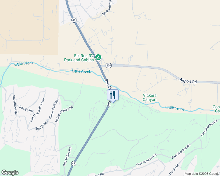 map of restaurants, bars, coffee shops, grocery stores, and more near 1043 Billy the Kid Trail in Lincoln County