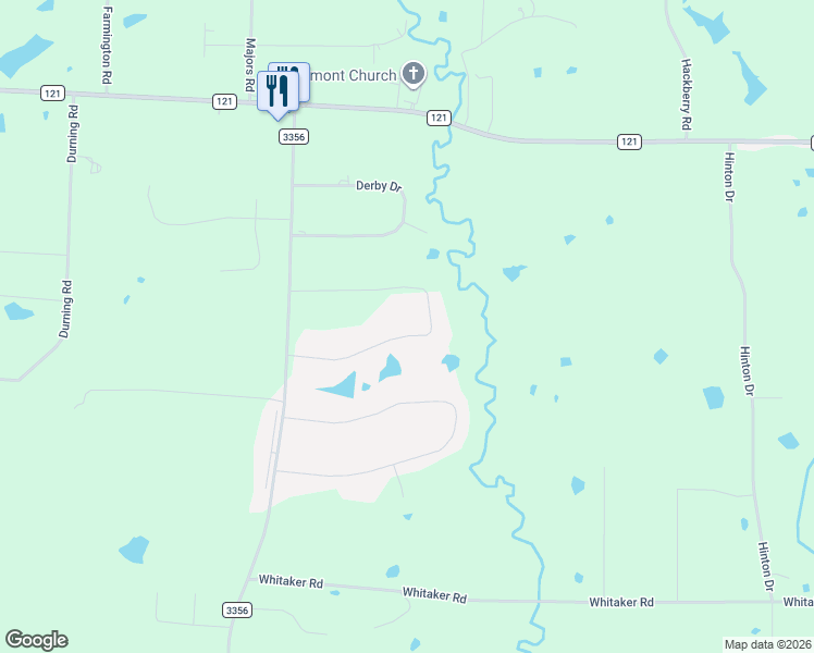 map of restaurants, bars, coffee shops, grocery stores, and more near 319 Preakness Place Road in Van Alstyne