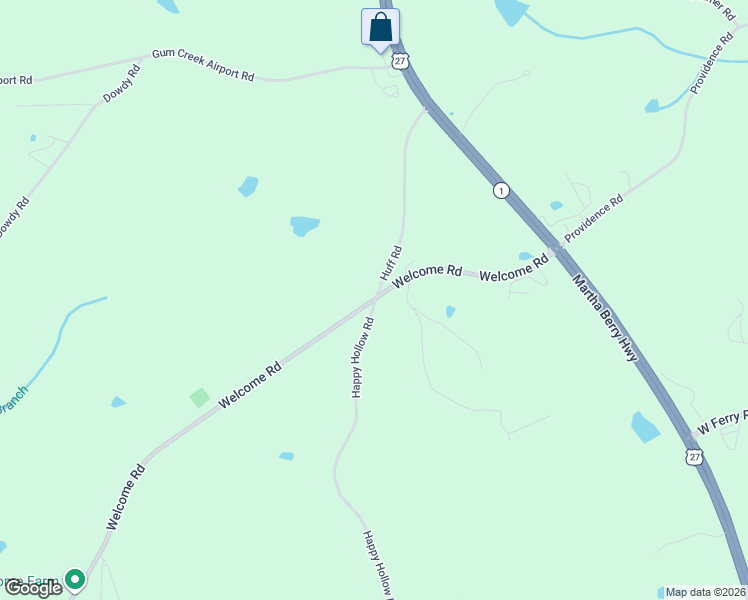 map of restaurants, bars, coffee shops, grocery stores, and more near 327-1499 Happy Hollow Road in Roopville