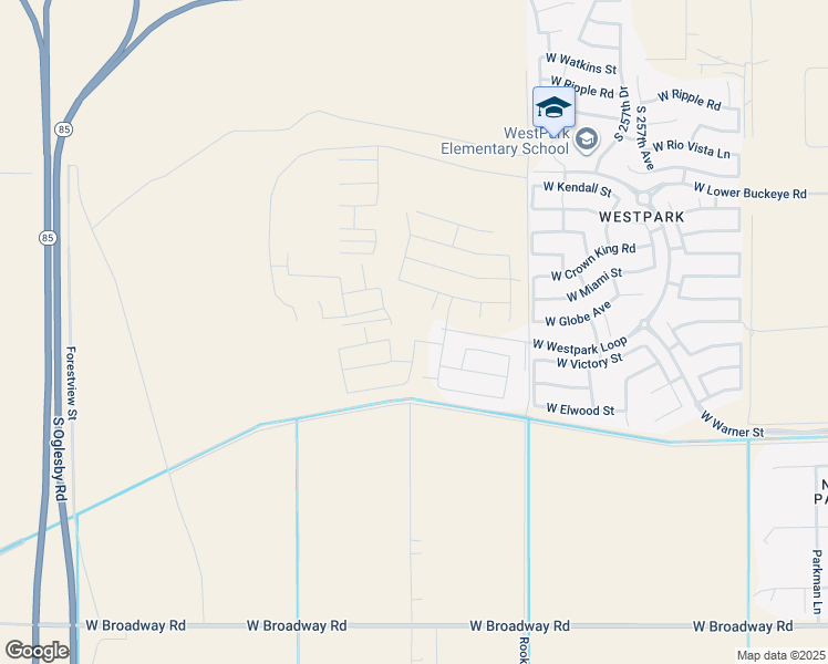 map of restaurants, bars, coffee shops, grocery stores, and more near 26072 West Superior Avenue in Buckeye