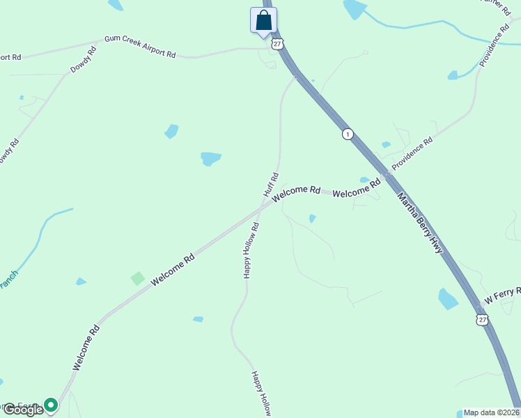 map of restaurants, bars, coffee shops, grocery stores, and more near 327 Happy Hollow Road in Roopville