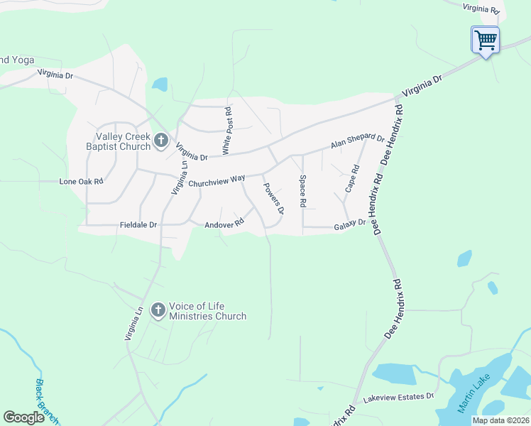 map of restaurants, bars, coffee shops, grocery stores, and more near 2004 Powers Drive in Hueytown
