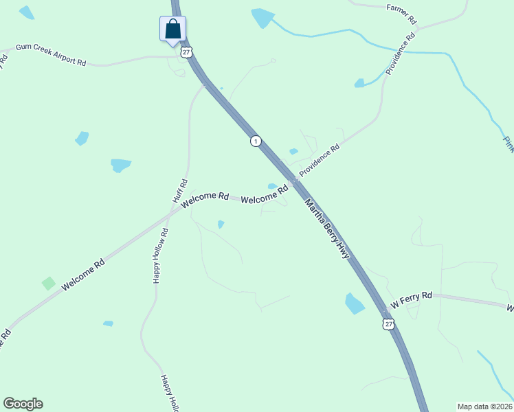 map of restaurants, bars, coffee shops, grocery stores, and more near 145 Welcome Road in Roopville