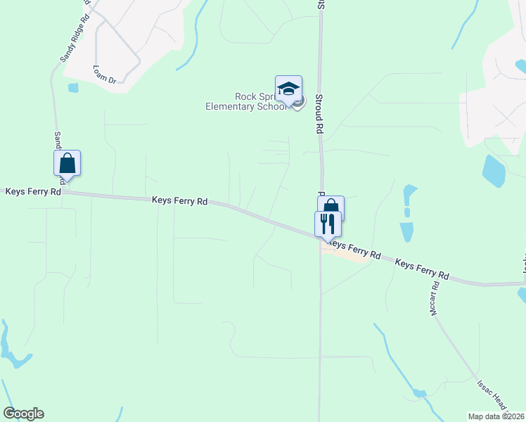 map of restaurants, bars, coffee shops, grocery stores, and more near 1725 Keys Ferry Road in McDonough