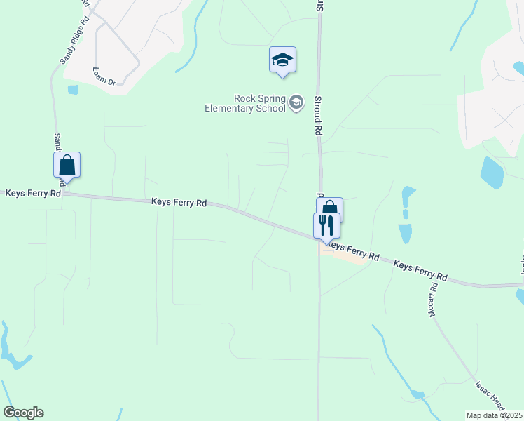 map of restaurants, bars, coffee shops, grocery stores, and more near 41 Giles Drive in McDonough
