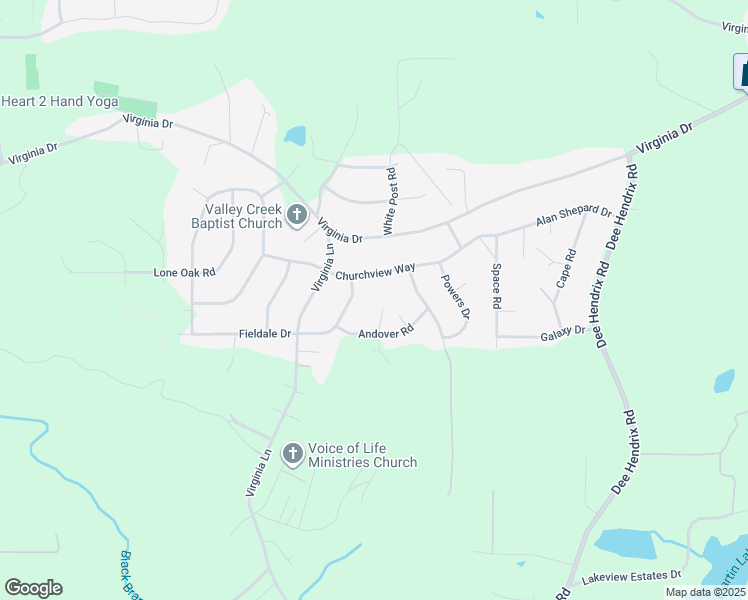 map of restaurants, bars, coffee shops, grocery stores, and more near 3220 Churchview Way in Hueytown