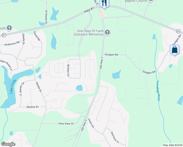 map of restaurants, bars, coffee shops, grocery stores, and more near 1550 Gunstock Court in Hampton