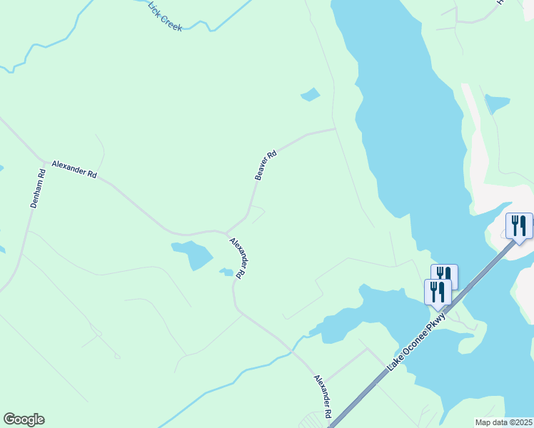 map of restaurants, bars, coffee shops, grocery stores, and more near 182 Alexander Road in Eatonton