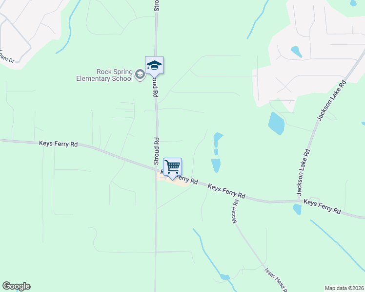 map of restaurants, bars, coffee shops, grocery stores, and more near 1815 Stroud Road in McDonough