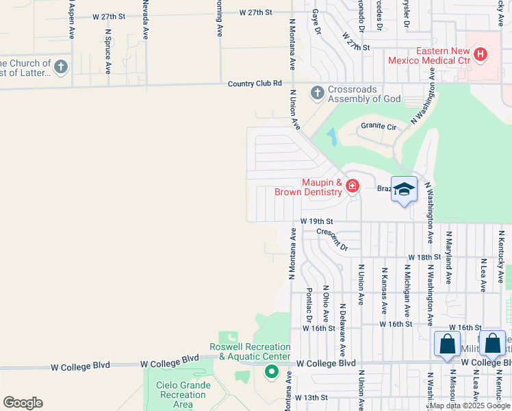 map of restaurants, bars, coffee shops, grocery stores, and more near 2008 North Louisiana Avenue in Roswell