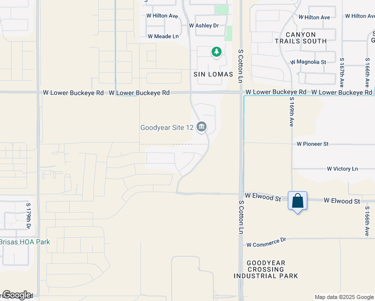 map of restaurants, bars, coffee shops, grocery stores, and more near 17354 West Superior Avenue in Goodyear
