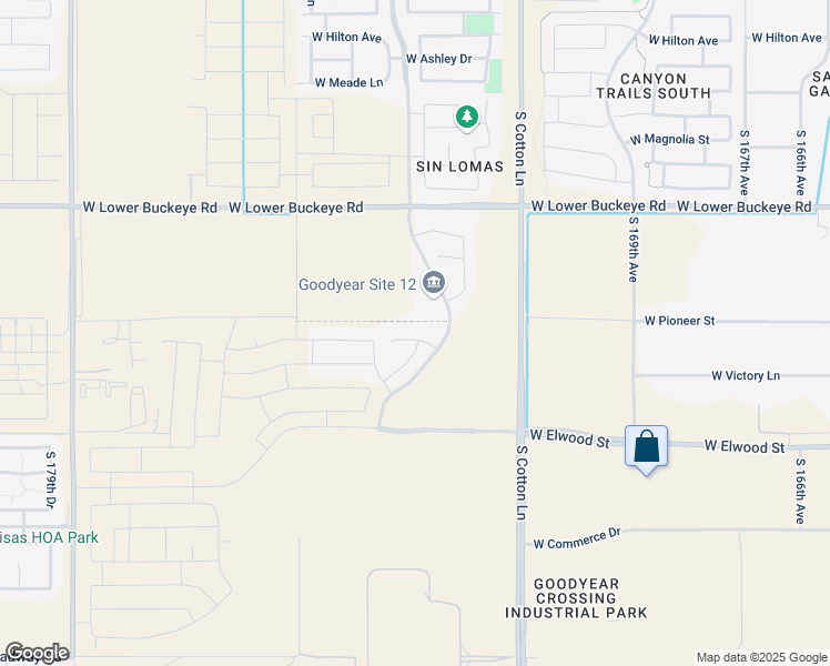 map of restaurants, bars, coffee shops, grocery stores, and more near 17354 West Superior Avenue in Goodyear