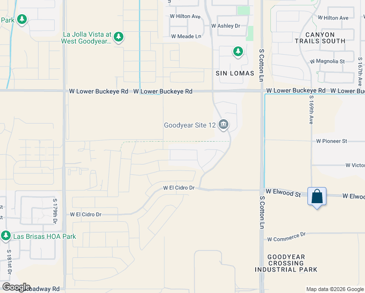 map of restaurants, bars, coffee shops, grocery stores, and more near 17435 West Superior Avenue in Goodyear