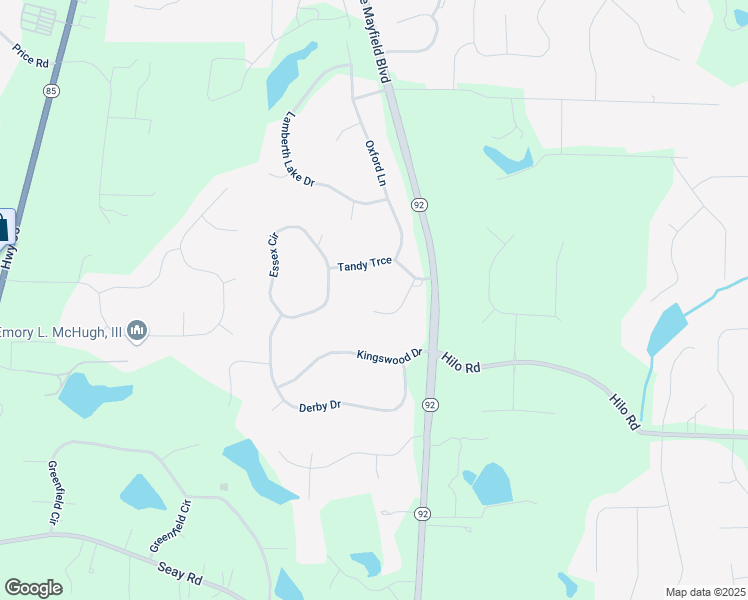 map of restaurants, bars, coffee shops, grocery stores, and more near 185 Roxboro Court in Fayetteville