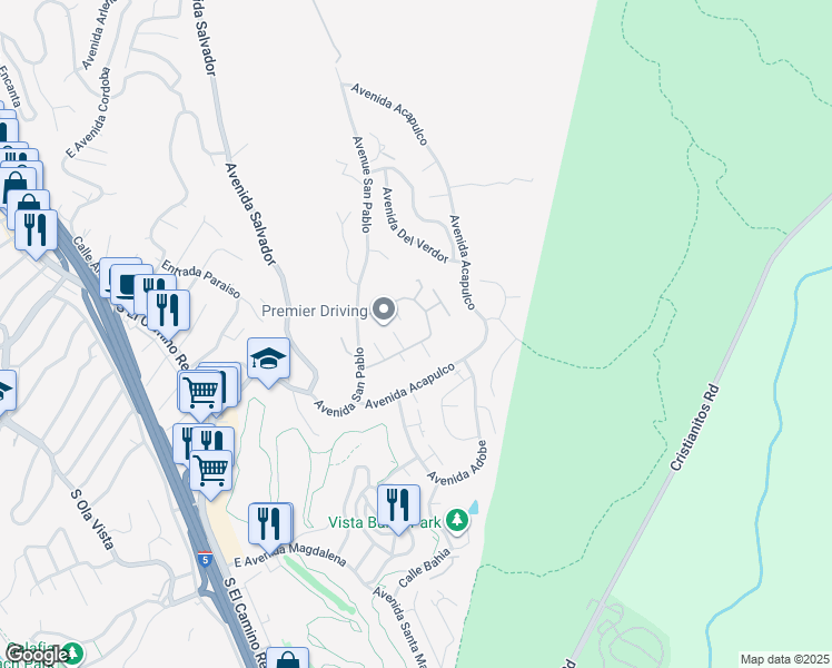 map of restaurants, bars, coffee shops, grocery stores, and more near 171 Calle Cuervo in San Clemente