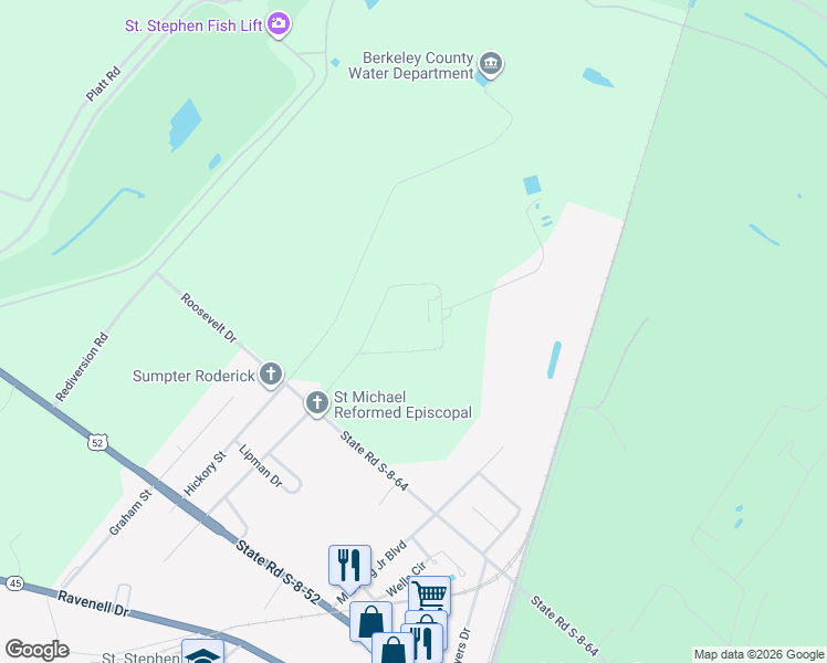 map of restaurants, bars, coffee shops, grocery stores, and more near 300 Albany Street in Saint Stephen