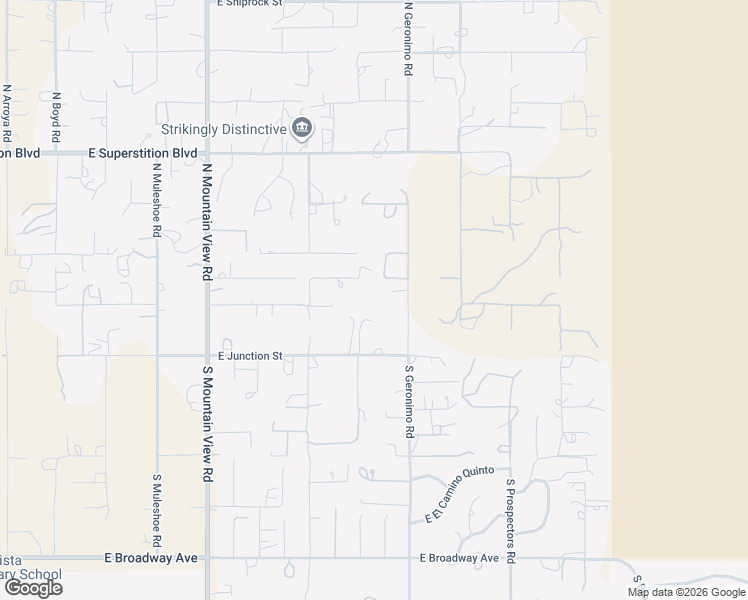 map of restaurants, bars, coffee shops, grocery stores, and more near 5423 Painted Rock Road in Apache Junction