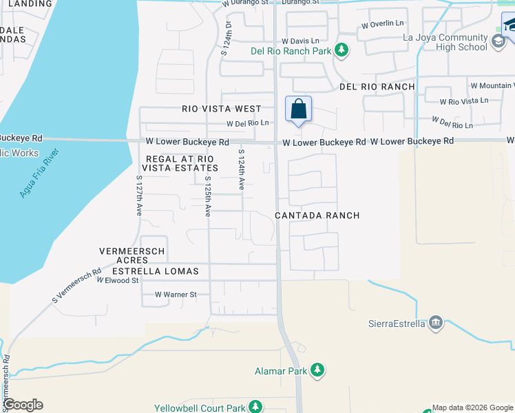 map of restaurants, bars, coffee shops, grocery stores, and more near 12340 West Pioneer Street in Avondale