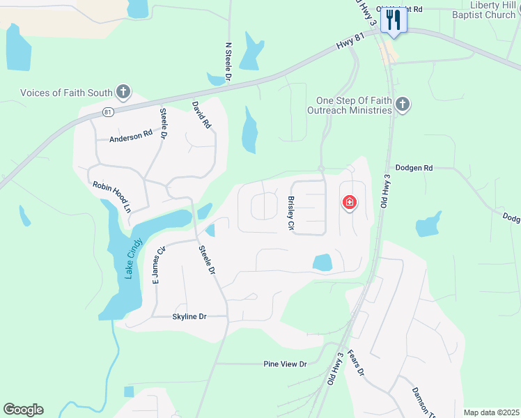 map of restaurants, bars, coffee shops, grocery stores, and more near 424 Browning Field Way in Hampton