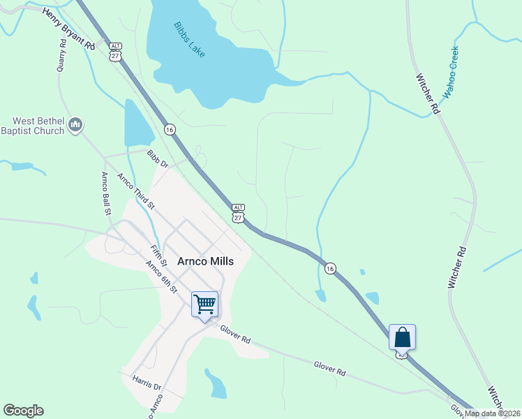 map of restaurants, bars, coffee shops, grocery stores, and more near 1381 Georgia 16 in Newnan