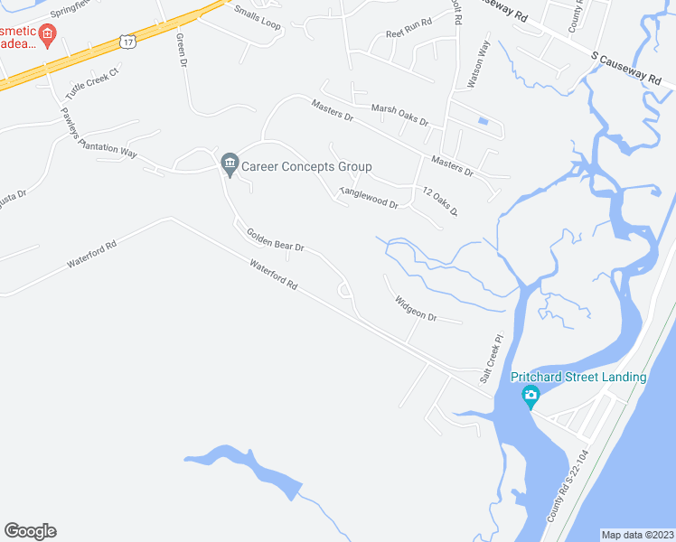 map of restaurants, bars, coffee shops, grocery stores, and more near 489 Golden Bear Drive in Pawleys Island