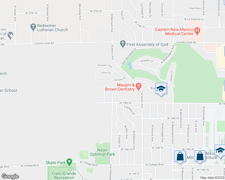 map of restaurants, bars, coffee shops, grocery stores, and more near 2013 North Montana Avenue in Roswell