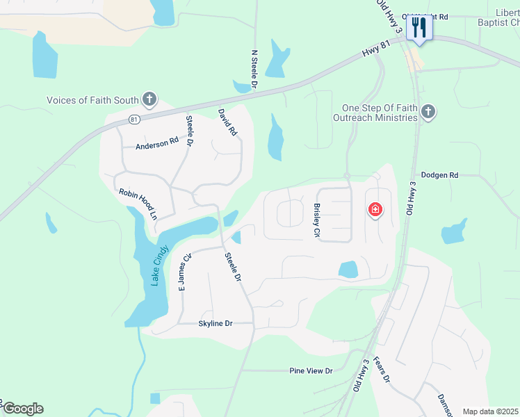 map of restaurants, bars, coffee shops, grocery stores, and more near 185 Kentwood Springs Drive in Hampton