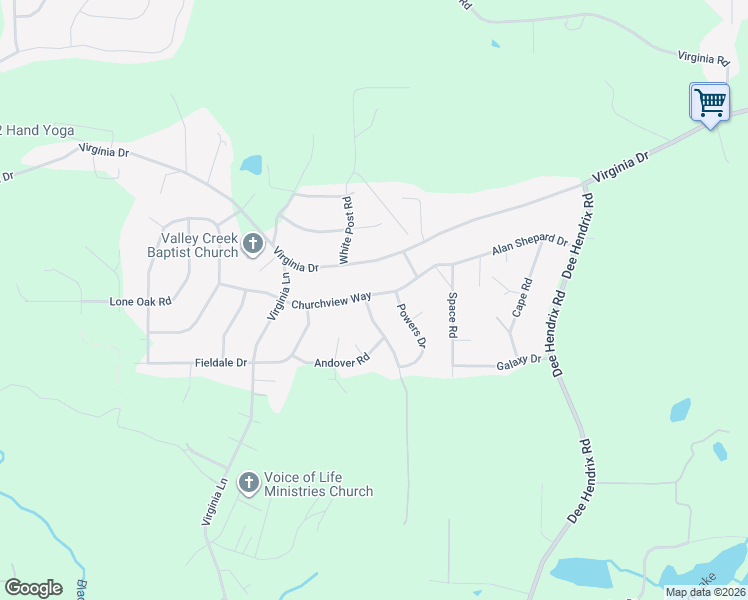 map of restaurants, bars, coffee shops, grocery stores, and more near 2010 Eden Valley Lane in Bessemer