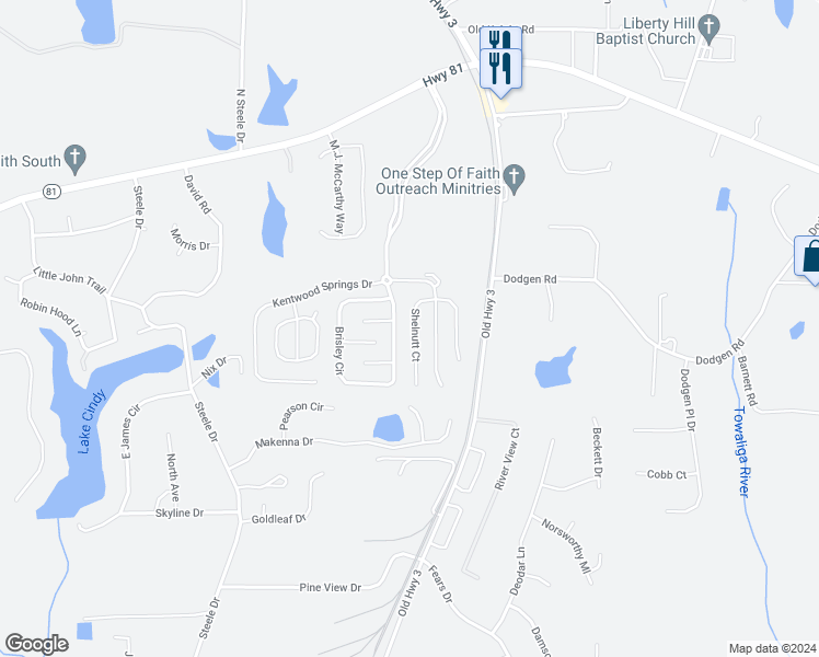 map of restaurants, bars, coffee shops, grocery stores, and more near 1432 Shelnut Court in Hampton