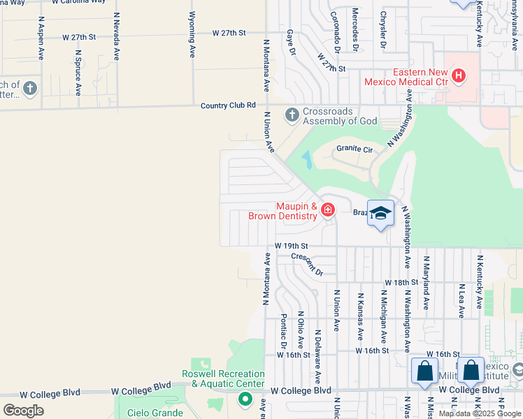 map of restaurants, bars, coffee shops, grocery stores, and more near 1327 West 21st Street in Roswell