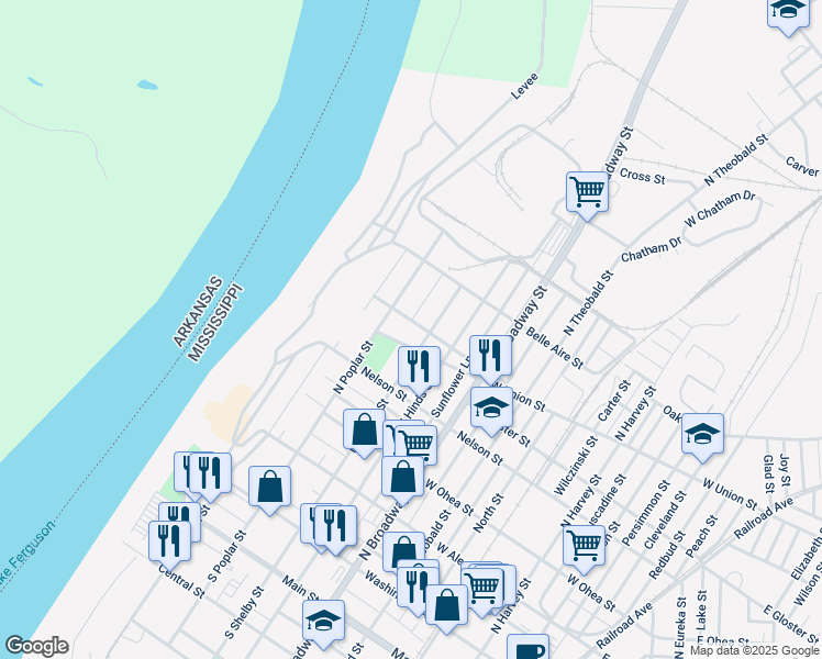 map of restaurants, bars, coffee shops, grocery stores, and more near 332 Hunt Street in Greenville