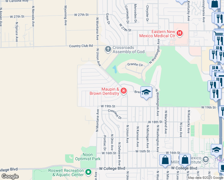map of restaurants, bars, coffee shops, grocery stores, and more near Karabella Way in Roswell