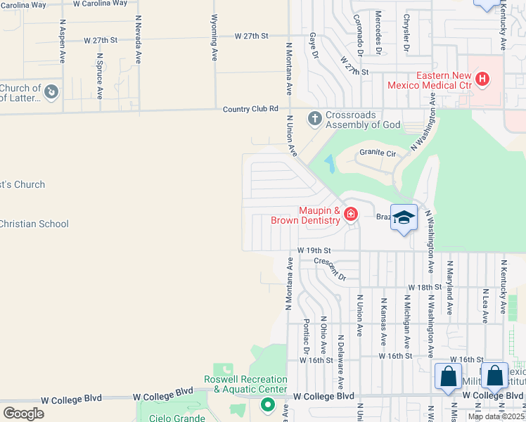 map of restaurants, bars, coffee shops, grocery stores, and more near 1321 West 21st Street in Roswell