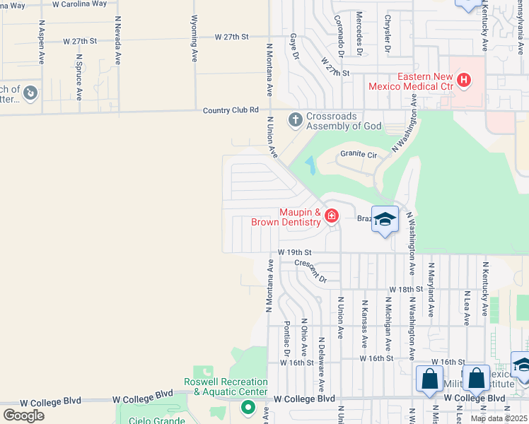 map of restaurants, bars, coffee shops, grocery stores, and more near 1305 West 21st Street in Roswell