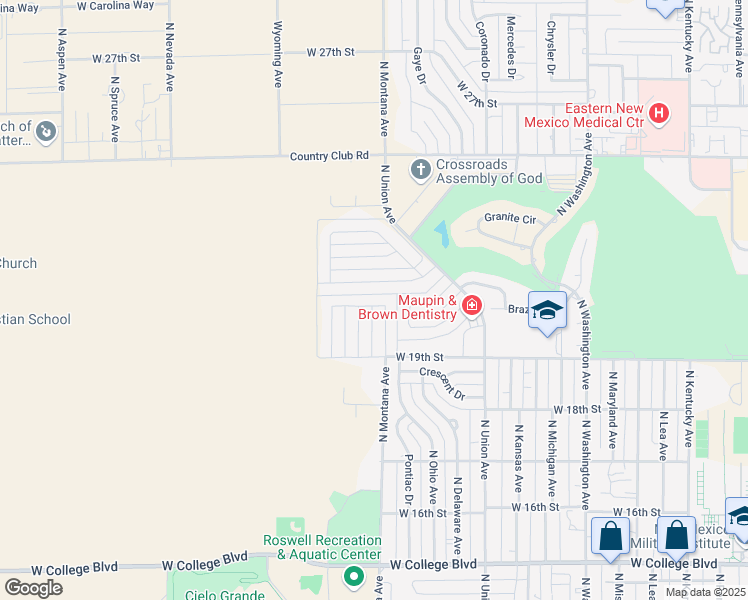map of restaurants, bars, coffee shops, grocery stores, and more near 1307 West 21st Street in Roswell