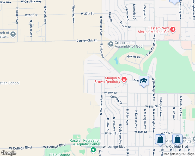 map of restaurants, bars, coffee shops, grocery stores, and more near 1309 West 21st Street in Roswell