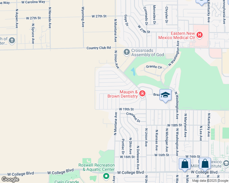 map of restaurants, bars, coffee shops, grocery stores, and more near 1303 West 21st Street in Roswell