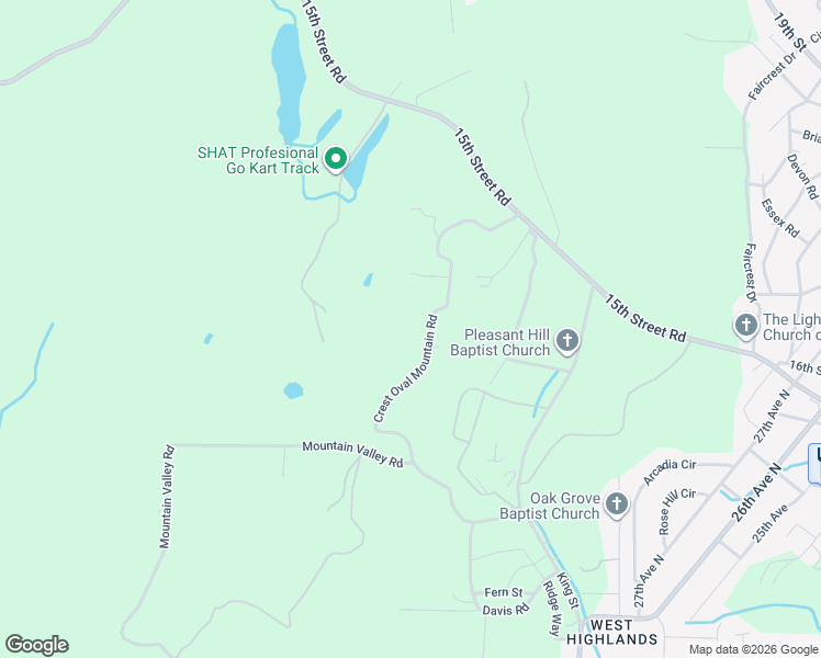 map of restaurants, bars, coffee shops, grocery stores, and more near 3219 Crest Oval Mountain Rd in Bessemer