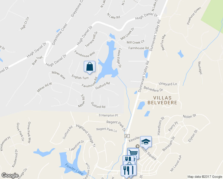 map of restaurants, bars, coffee shops, grocery stores, and more near 4524 Guilford Cir in Birmingham