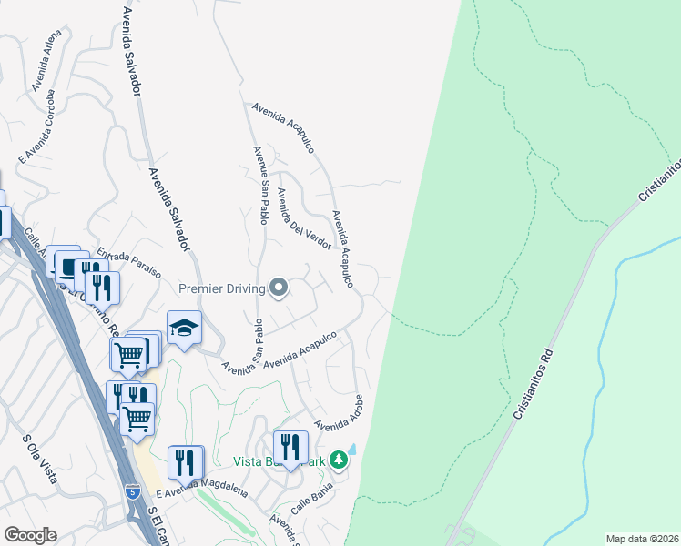 map of restaurants, bars, coffee shops, grocery stores, and more near 619 Avenida Acapulco in San Clemente