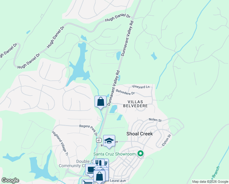 map of restaurants, bars, coffee shops, grocery stores, and more near 104 Belvedere Drive in Birmingham