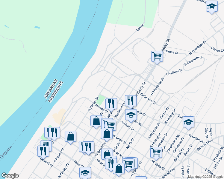 map of restaurants, bars, coffee shops, grocery stores, and more near 332 Hunt Street in Greenville