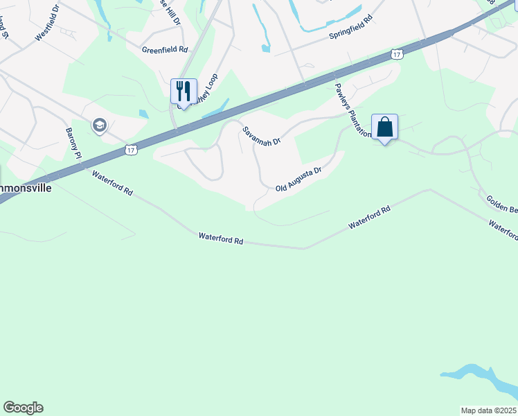 map of restaurants, bars, coffee shops, grocery stores, and more near 51 Georgetown Drive in Pawleys Island