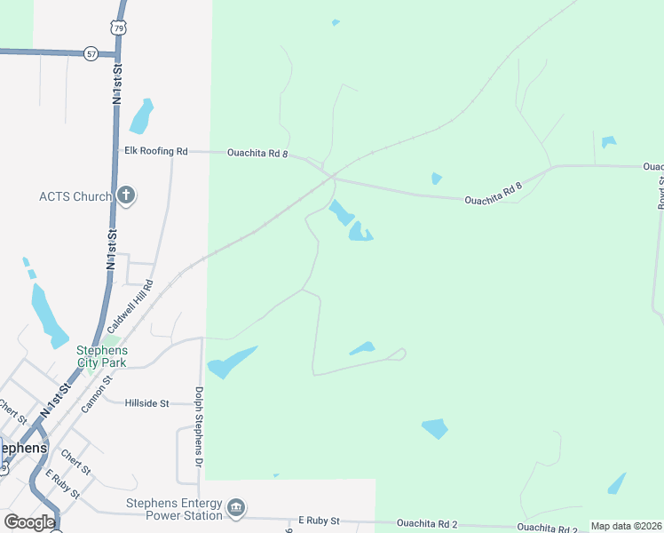 map of restaurants, bars, coffee shops, grocery stores, and more near Ouachita Road 137 in Stephens