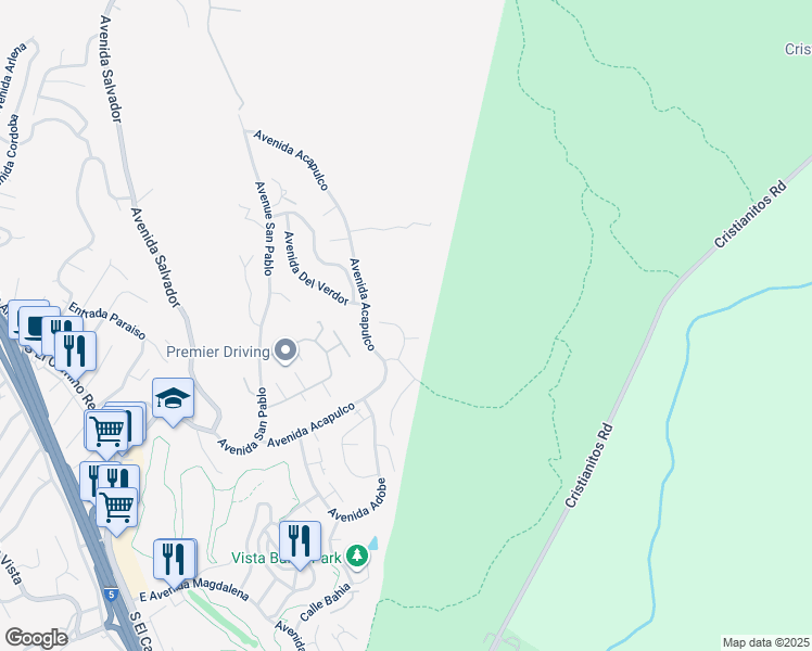 map of restaurants, bars, coffee shops, grocery stores, and more near 112 Via Zapata in San Clemente