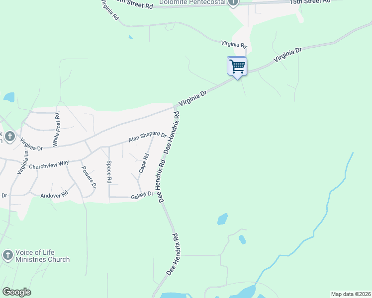map of restaurants, bars, coffee shops, grocery stores, and more near 133 Dee Hendrix Road in Hueytown