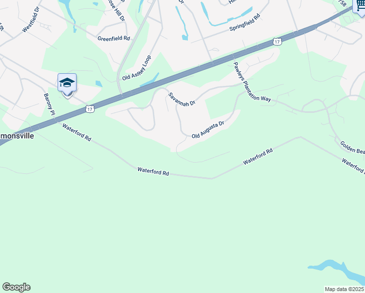 map of restaurants, bars, coffee shops, grocery stores, and more near 51 Georgetown Drive in Pawleys Island